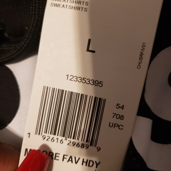 NWT Black & White AOP Large Hoodie - Picture 3 of 5